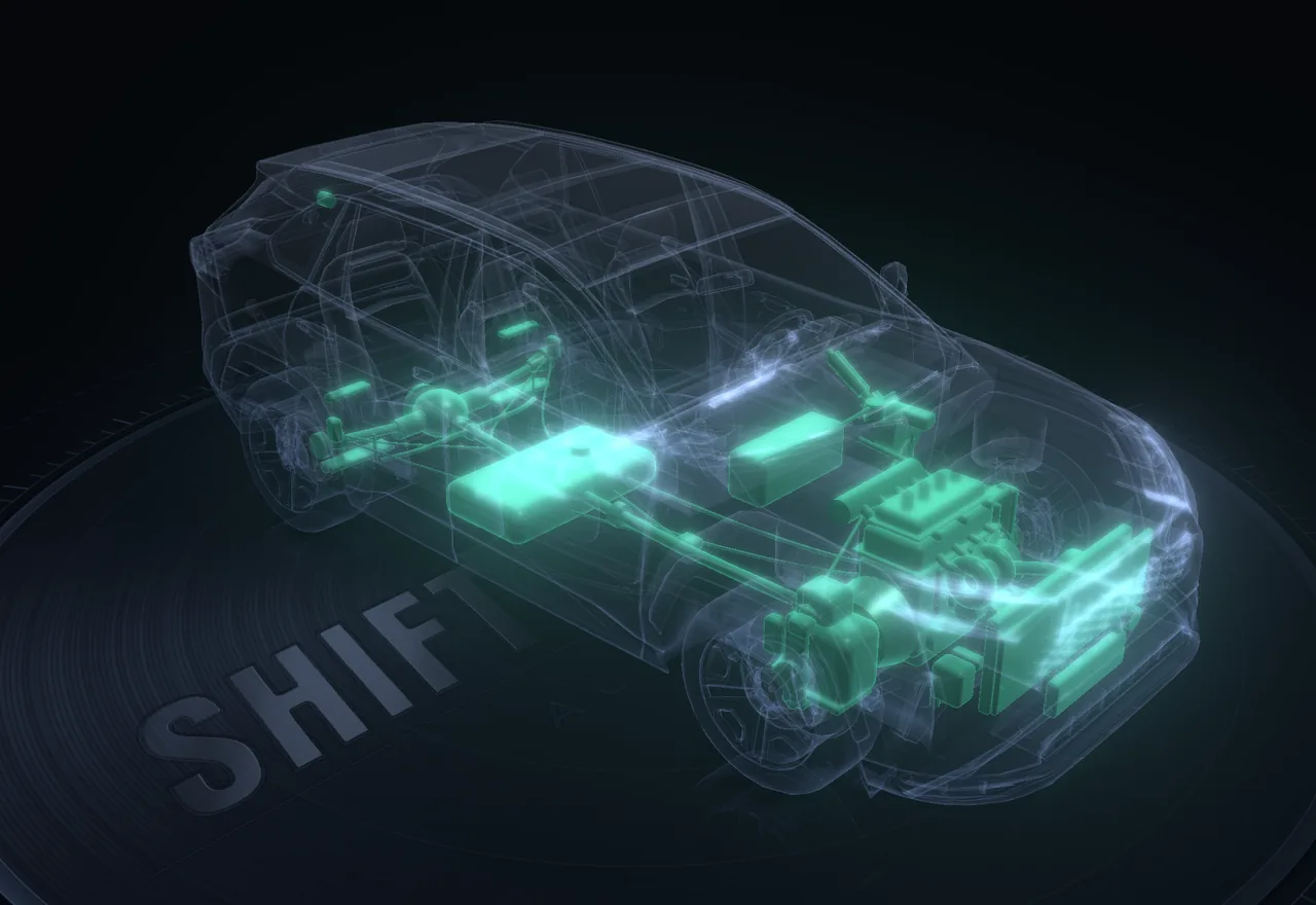 X-ray view of an SUV showing the engine, transmission, fuel tank, suspension and other systems a Lubrico warranty covers